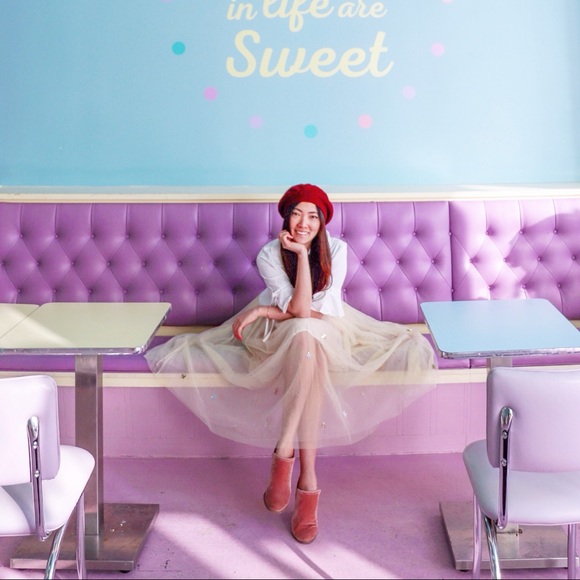 V-Neck Button Shirt + Sequin Tulle Skirt Set - Picture 2 of 7